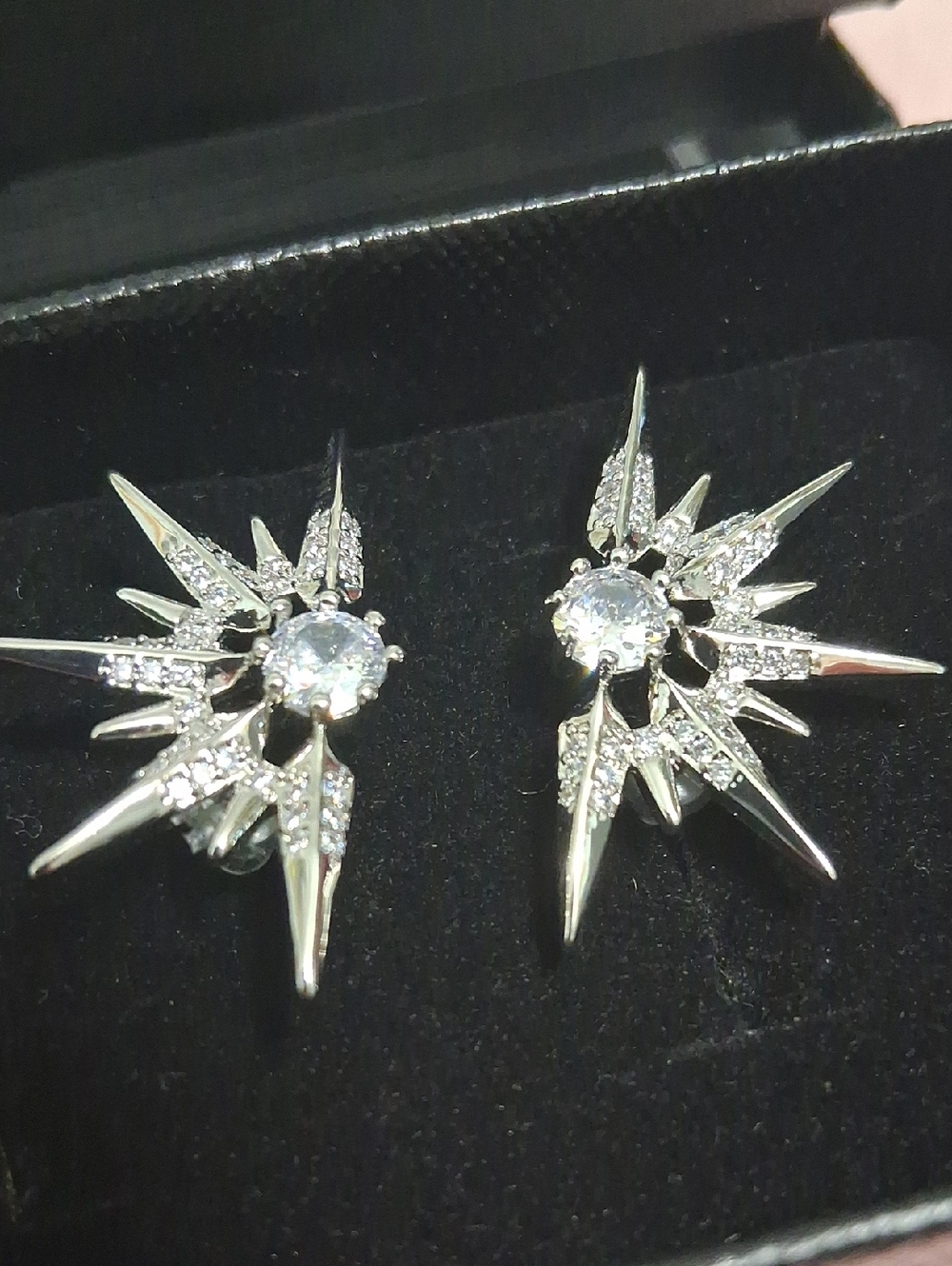 Half Stellar Moissanite Earrings
